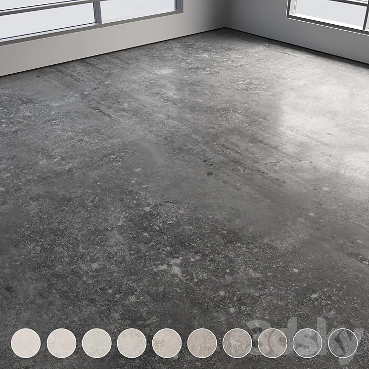 Self-leveling concrete floor No. 22 3DS Max Model