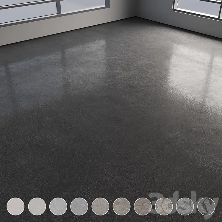 Self-leveling concrete floor No. 27 3DS Max