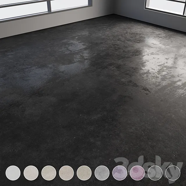 Self-leveling concrete floor No. 32 3DS Max Model