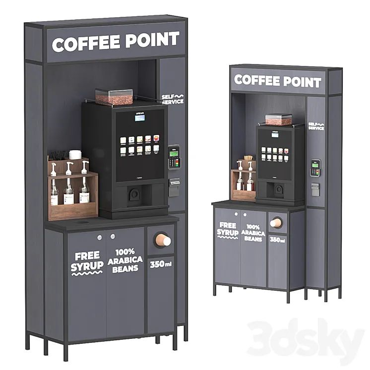 Self-service coffee shop 3DS Max