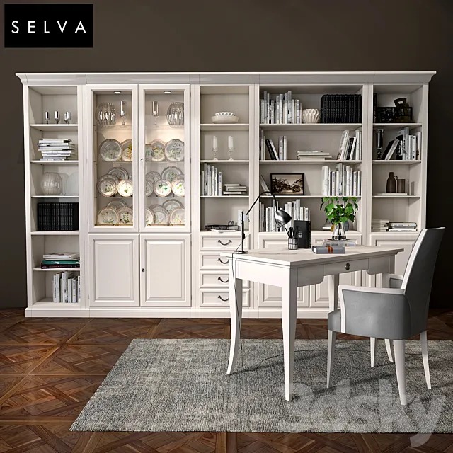 Selva bookcase Mirabeau set sections02 3DSMax File