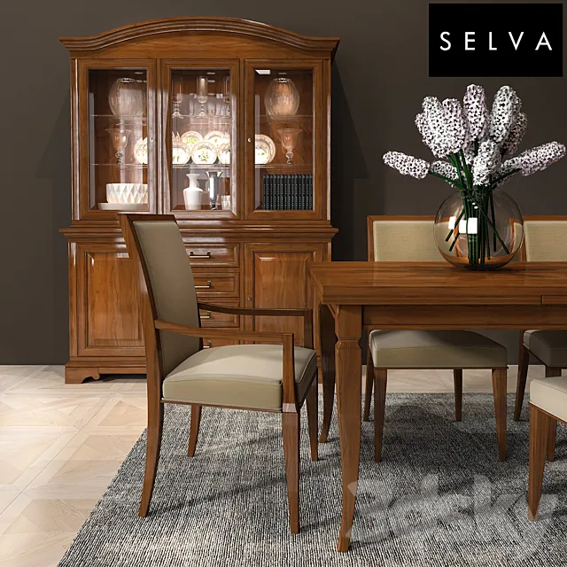 Selva Dining room set 01 3DSMax File