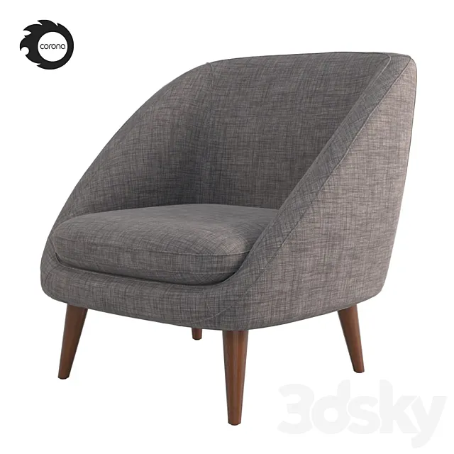 Semeon armchair 3ds Max