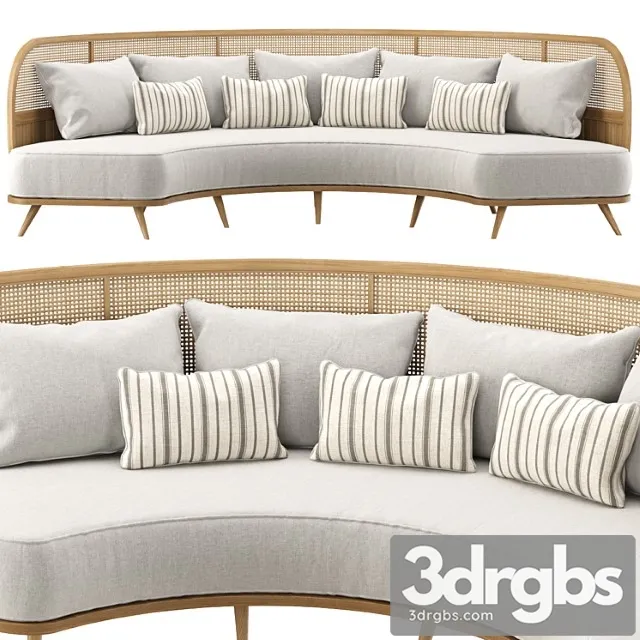 Semi circular rattan sofa