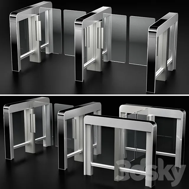 Sensor sliding gate turnstiles 3ds Max