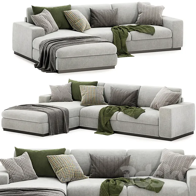 sepia corner sofa 3DS Max Model