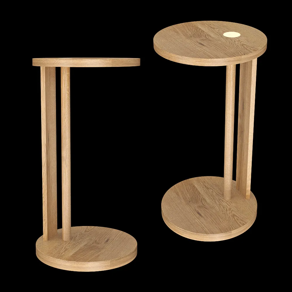 Serax – Side table L with LED light oak light brown Aura 3ds Max