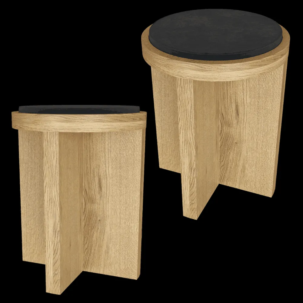 Serax – Stool Natural oak with black cushion Tabu 3ds Max