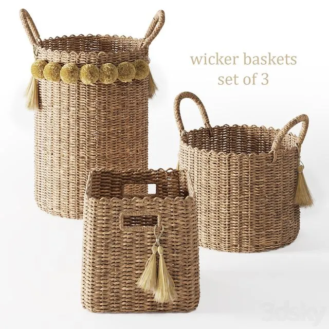 Serena & Lily Big Sur Baskets 3dsMax Model