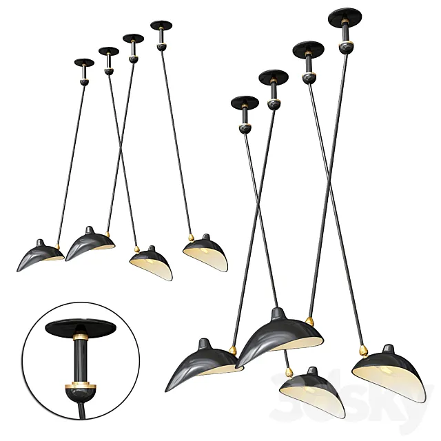 Serge Mouille Pendants 3ds Max