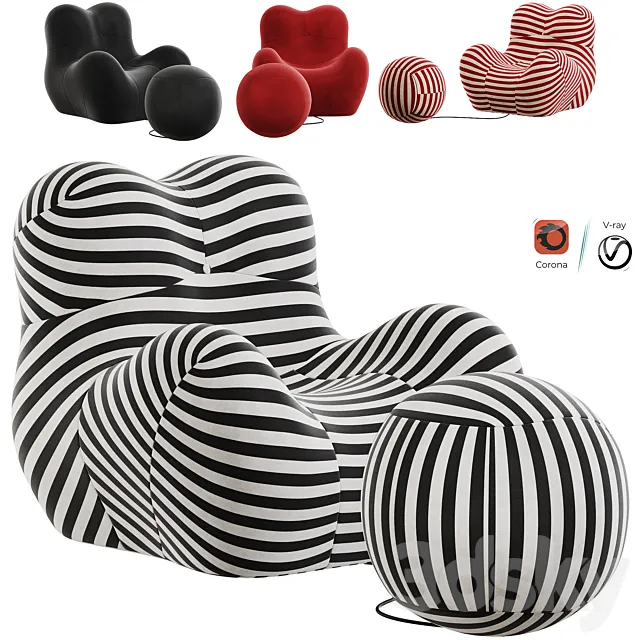 Serie Up 2000 armchair 3ds Max