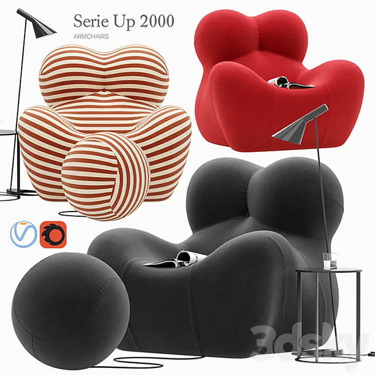 Serie Up 2000 armchair 3DS Max