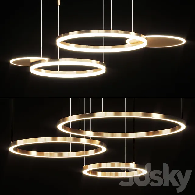 Series of LED ring light combinations 3DSMax File