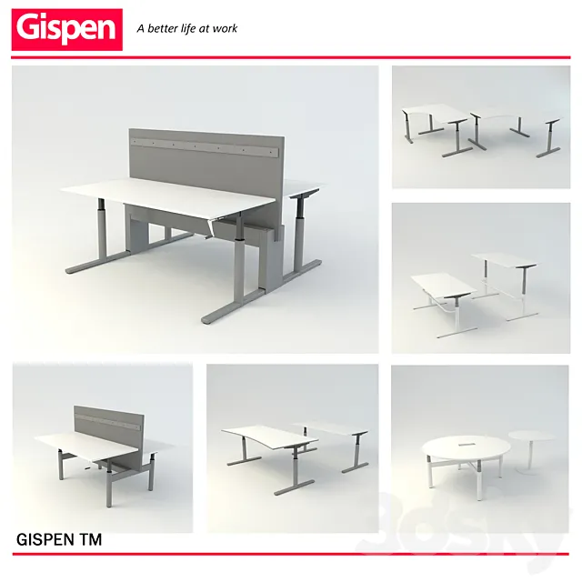 Series of Office tables of GISPEN TM 3ds Max