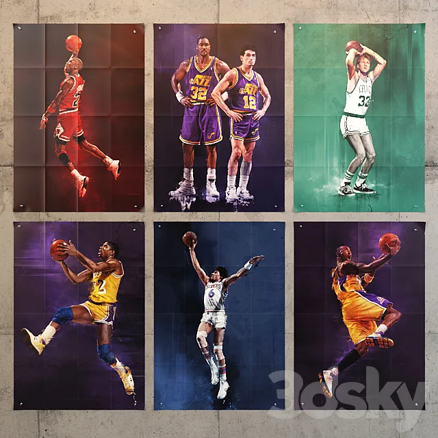 Series of posters – posters “NBA Legends” 3DS Max Model