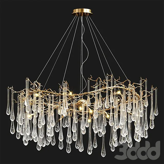 Serip Big AQUA Chandelier 3dsMax Model