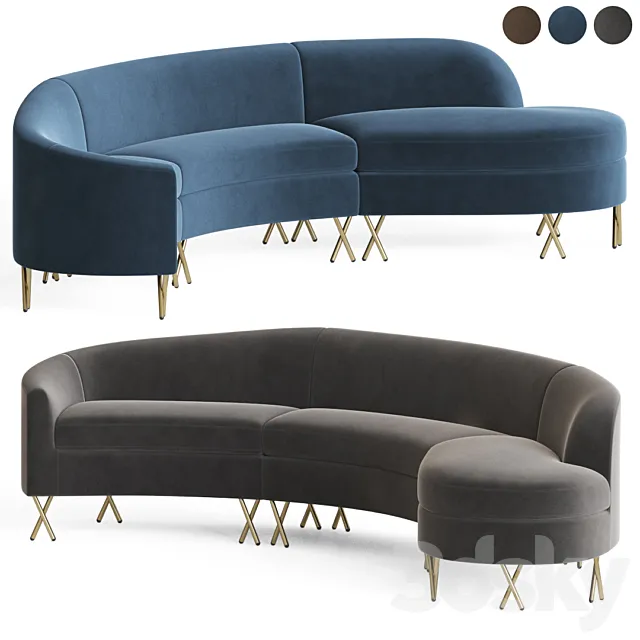 Serpentine Sectional Sofa 3ds Max