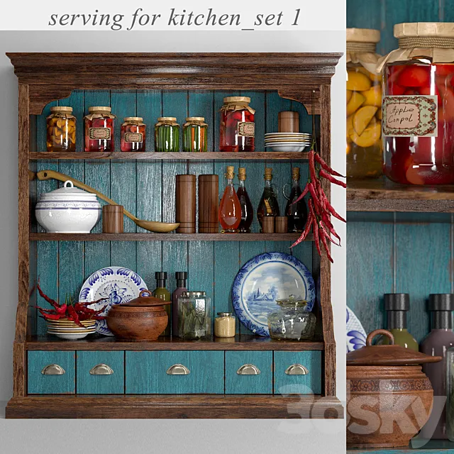 Serving for kitchen_set 1 3DS Max Model