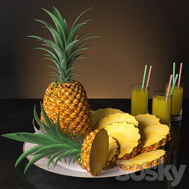 serving of pineapple 3DSMax File