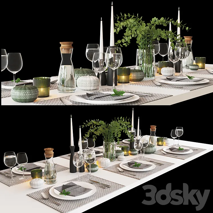 serving table set 001 3DS Max