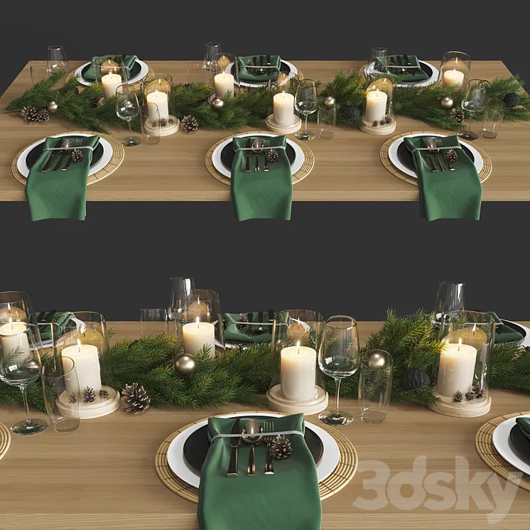 serving table set 003 3DS Max Model