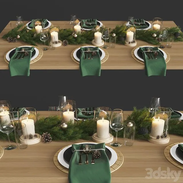 serving table set 003 3dsMax Model