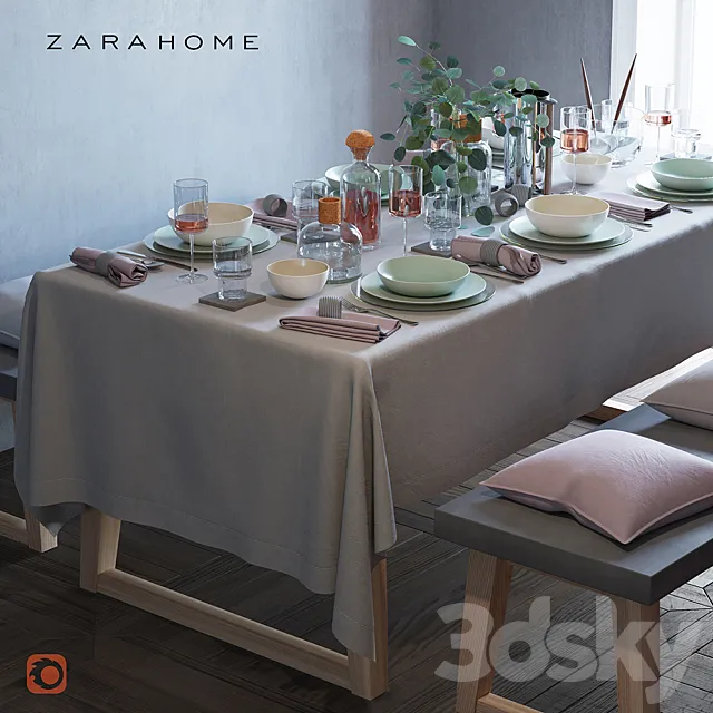 Serving the table_ZH_01 3DSMax File