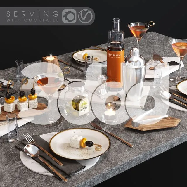 Serving with cocktails 3dsMax Model