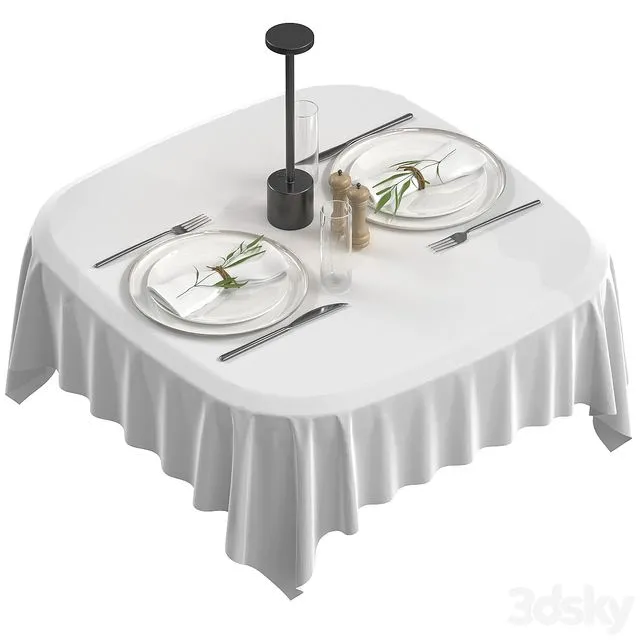 Serving with greens for a cafe restaurant 3dsMax Model