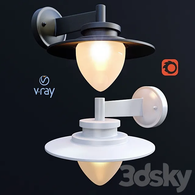 SESMA outdoor lighting wall lamps from the company LUCIDE Belgium. 3ds Max