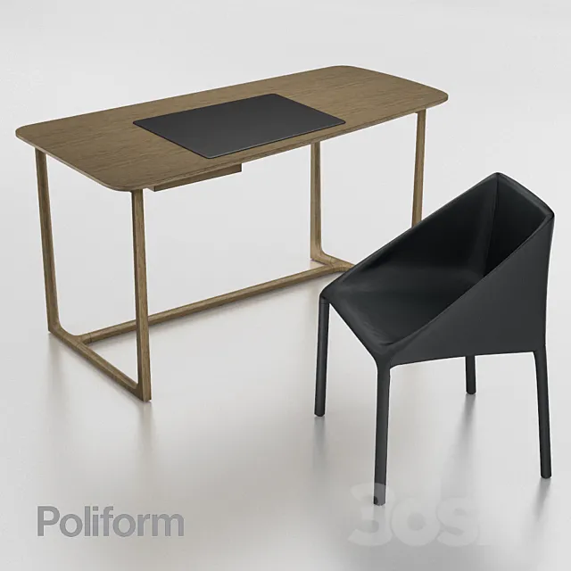 Set a desk + chair Poliform 3DSMax File