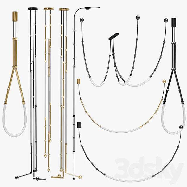 Set Chandelier LEDA Pocket 3ds Max