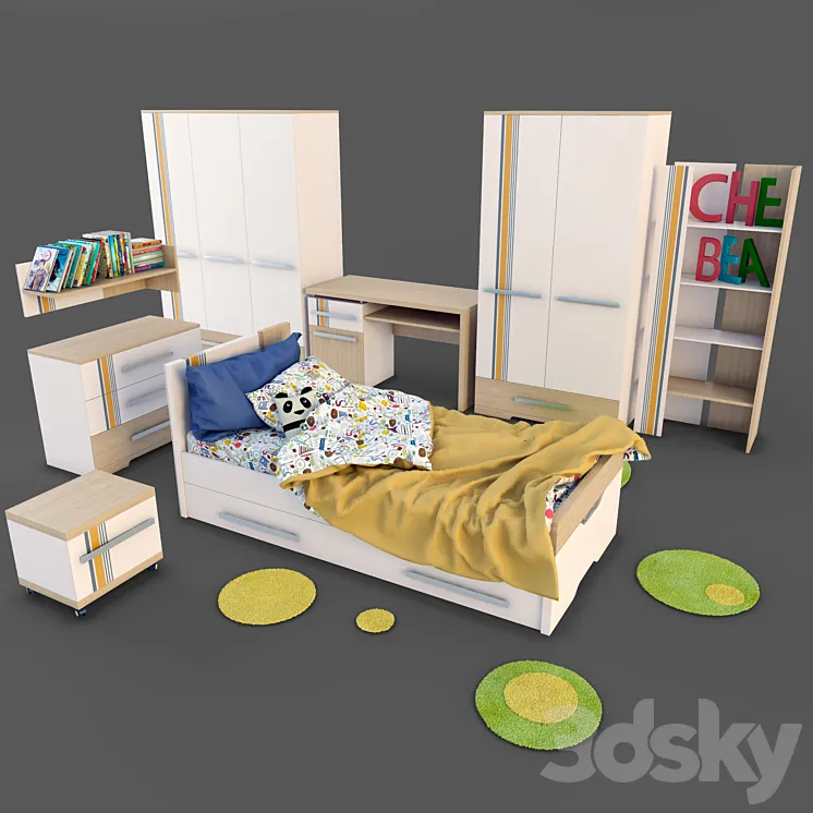 Set children's furniture Titouan 3DS Max