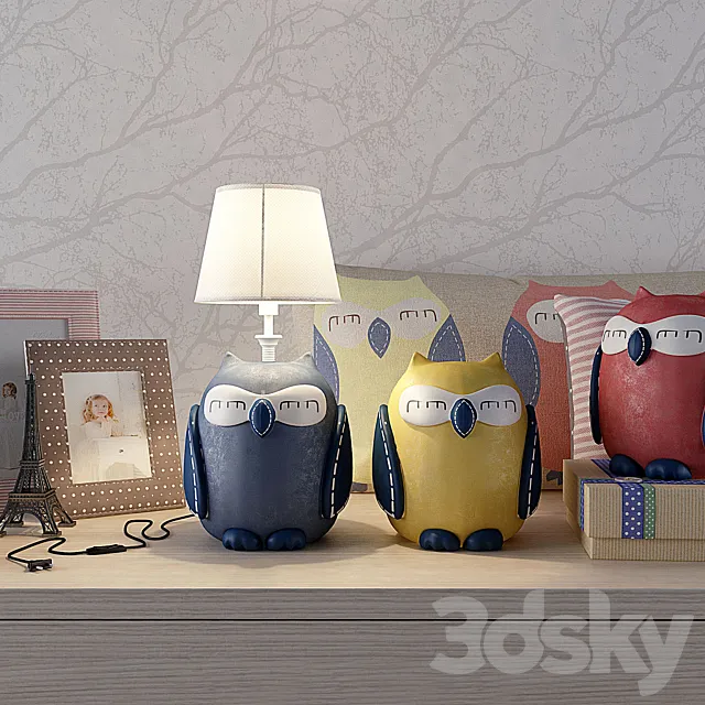 Set decoration for a child’s “Owl” 3DSMax File