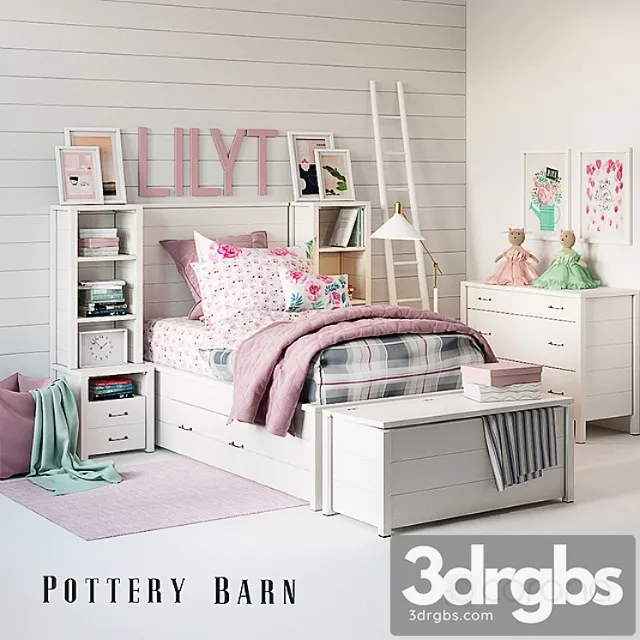 Set for Baby Girl Plaid Bedroom 3dsmax Download