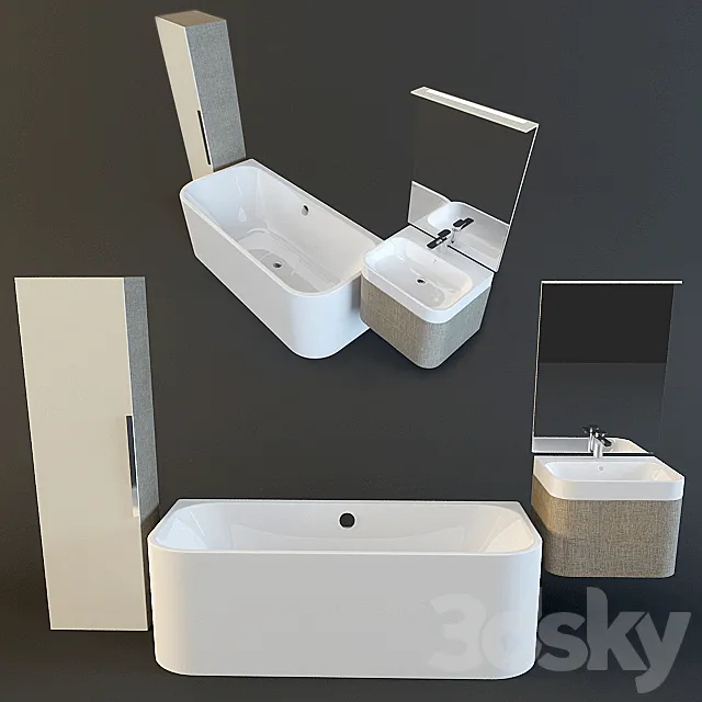 Set for bath Duravit Happy D2 3DS Max Model