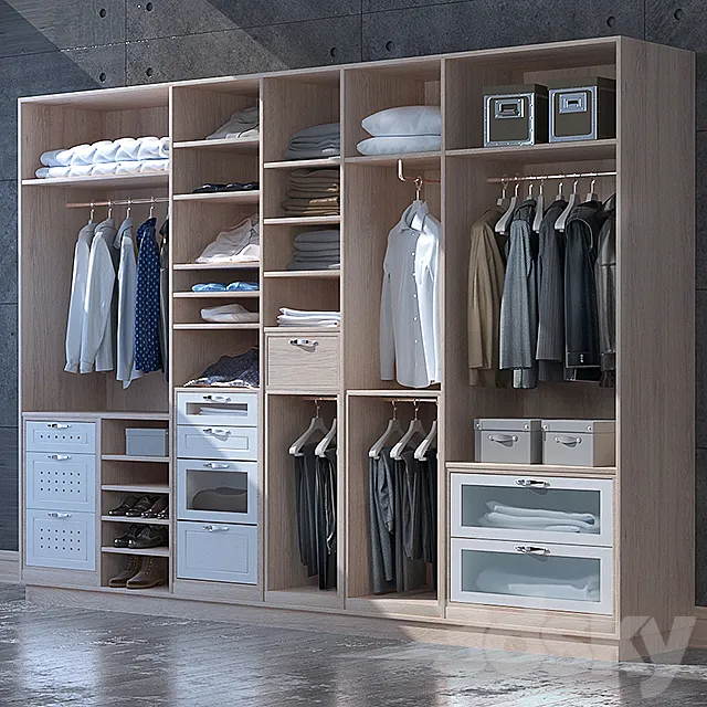 Set for clothes and shoes cabinet 3DSMax File