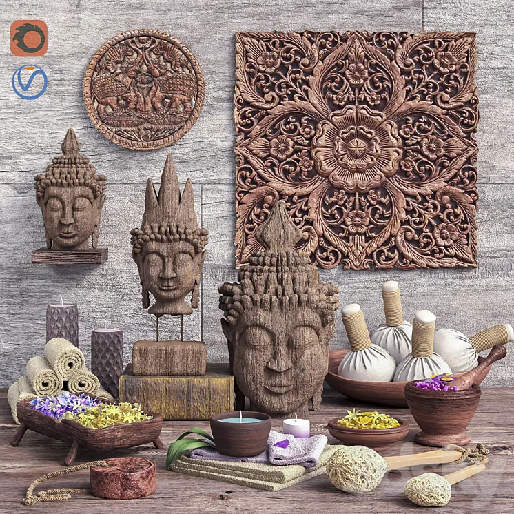 Set for spa and bathroom 2 3DS Max