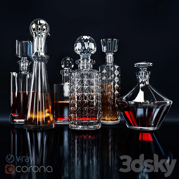 Set for whiskey bar 3DS Max