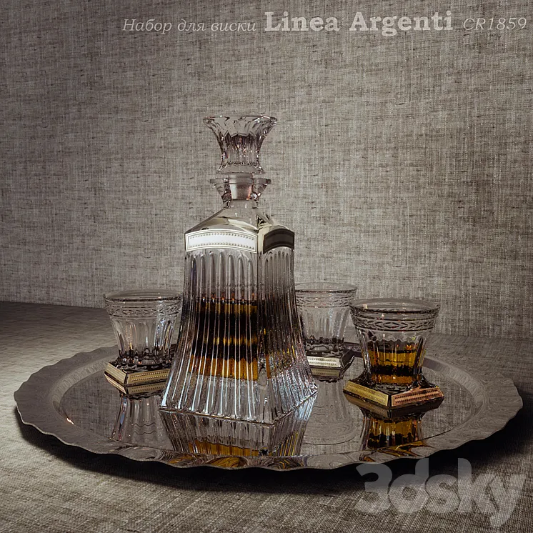 Set for whiskey Linea Argenti CR1859 3DS Max