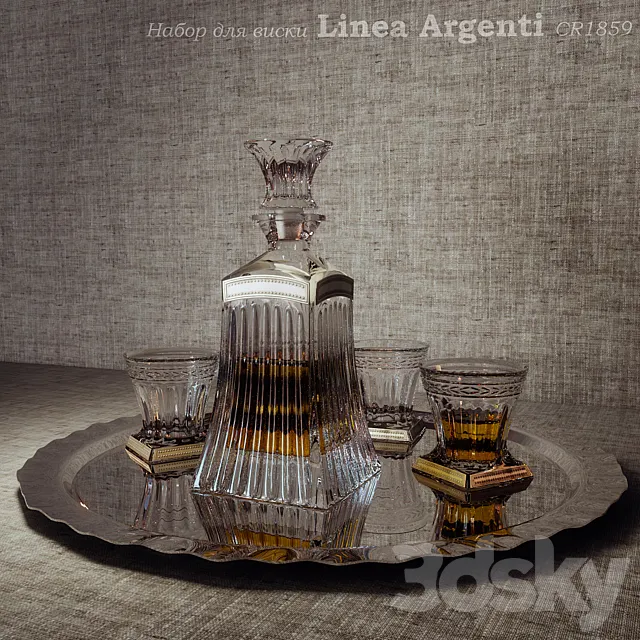 Set for whiskey Linea Argenti CR1859 3DSMax File