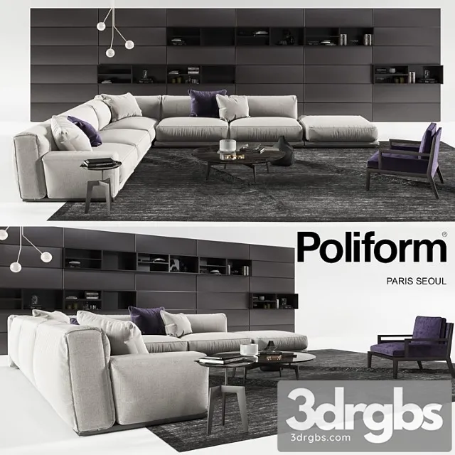 Set from poliform paris 2 3dsmax Download