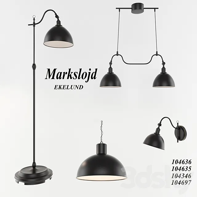 Set lamps Markslojd Ekelund 3DSMax File