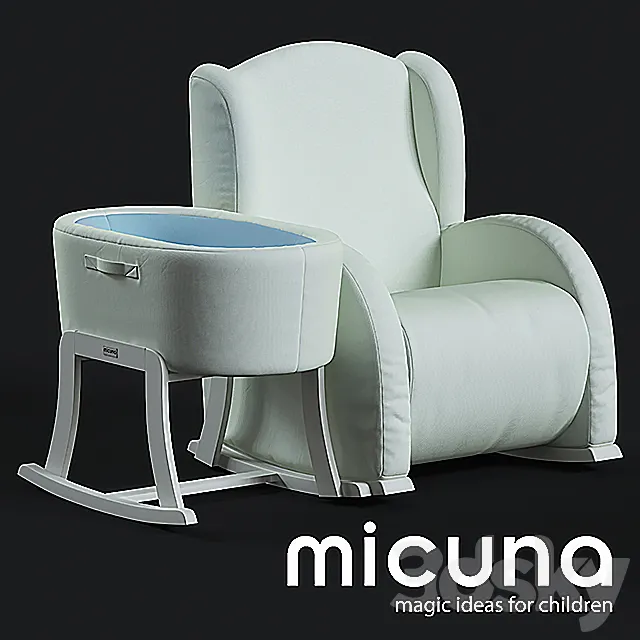 Set Micuna Flor Armchair and cot 3DS Max Model