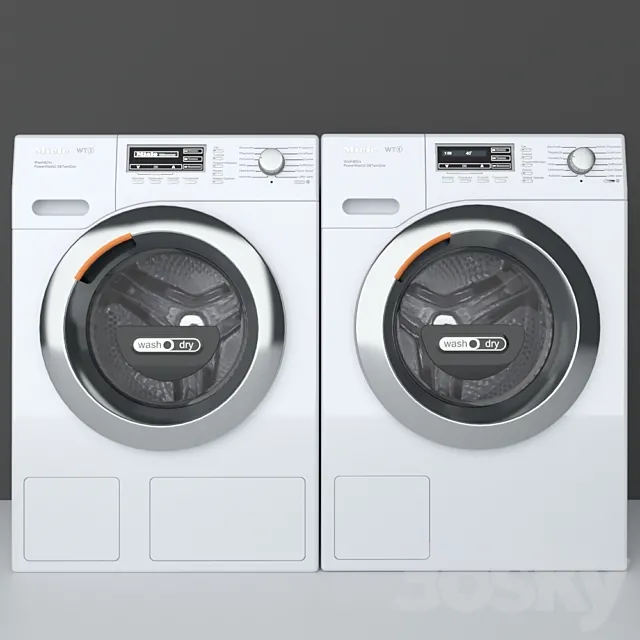 Set Miele WTH 130 and WTF 130 3ds Max