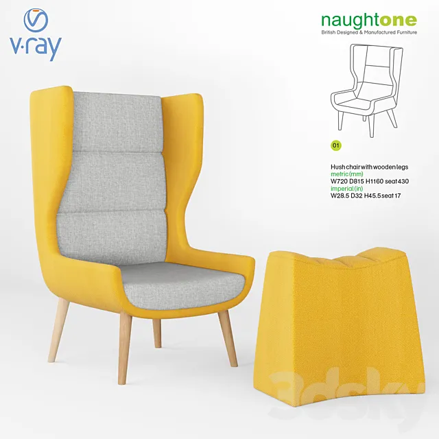 SET Naughtone: hush chair pinch stool 3ds Max