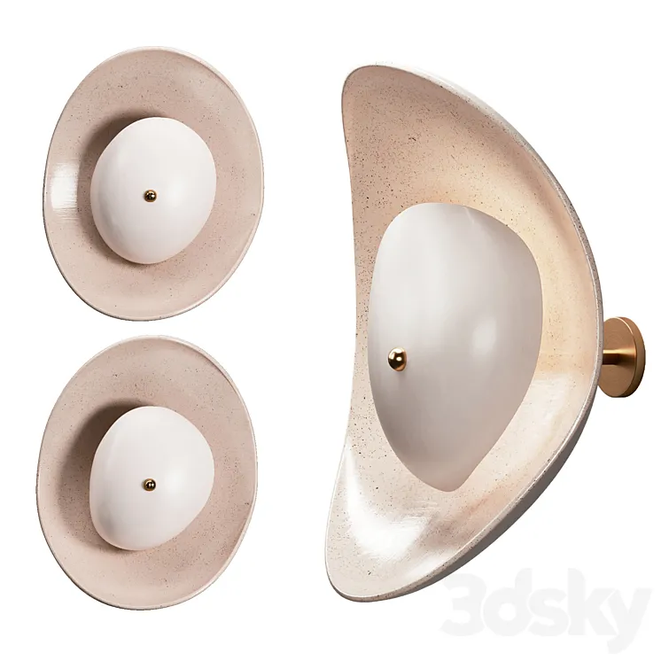 Set of 2 Free Form Wall Sconces by Elsa Foulon 3DS Max Model