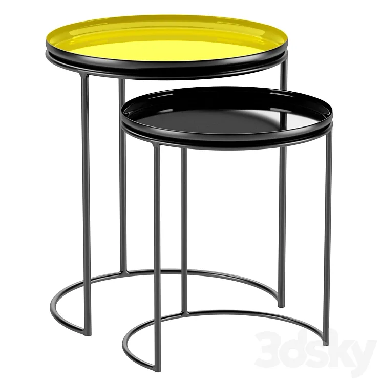 Set of 2 round coffee tables Tivara 3DS Max