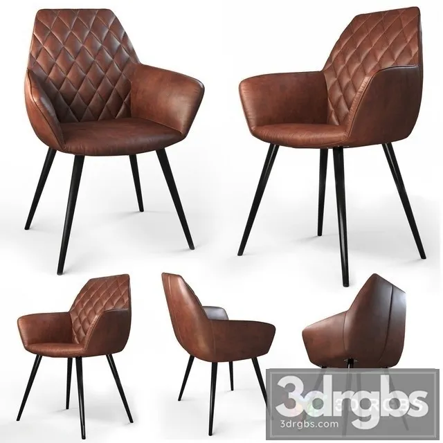 Set of 2 Xena Eco Leather Dining Chair 3dsmax Download