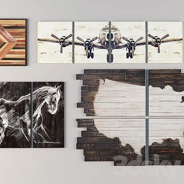 Set of 4 paintings 3DSMax File